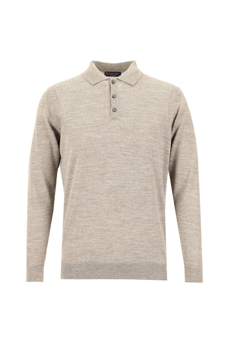 Orta Vizon Polo Yaka Regular Fit Yünlü Triko Kazak