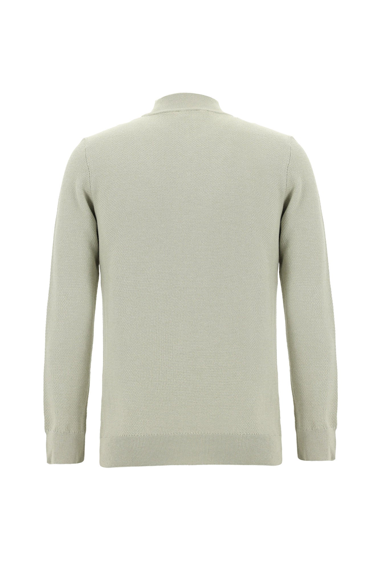 Taş Yarım Balıkçı Yaka Regular Fit Fermuarlı Pamuklu Triko Kazak