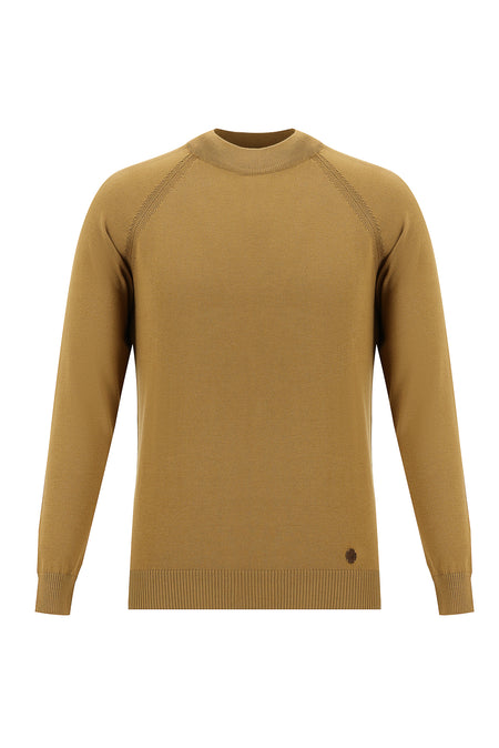 Camel Yarım Balıkçı Yaka Slim Fit Dar Kesim Triko Kazak