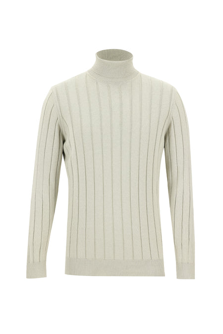 Taş Balıkçı Yaka Slim Fit Dar Kesim Desenli Triko Kazak