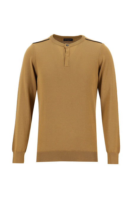 Camel Bisiklet Yaka Slim Fit Dar Kesim Triko Kazak