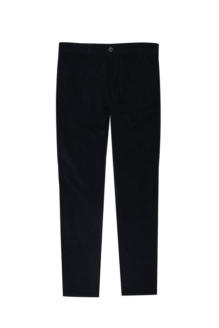 Koyu Lacivert Regular Fit Likralı Kadife Pantolon