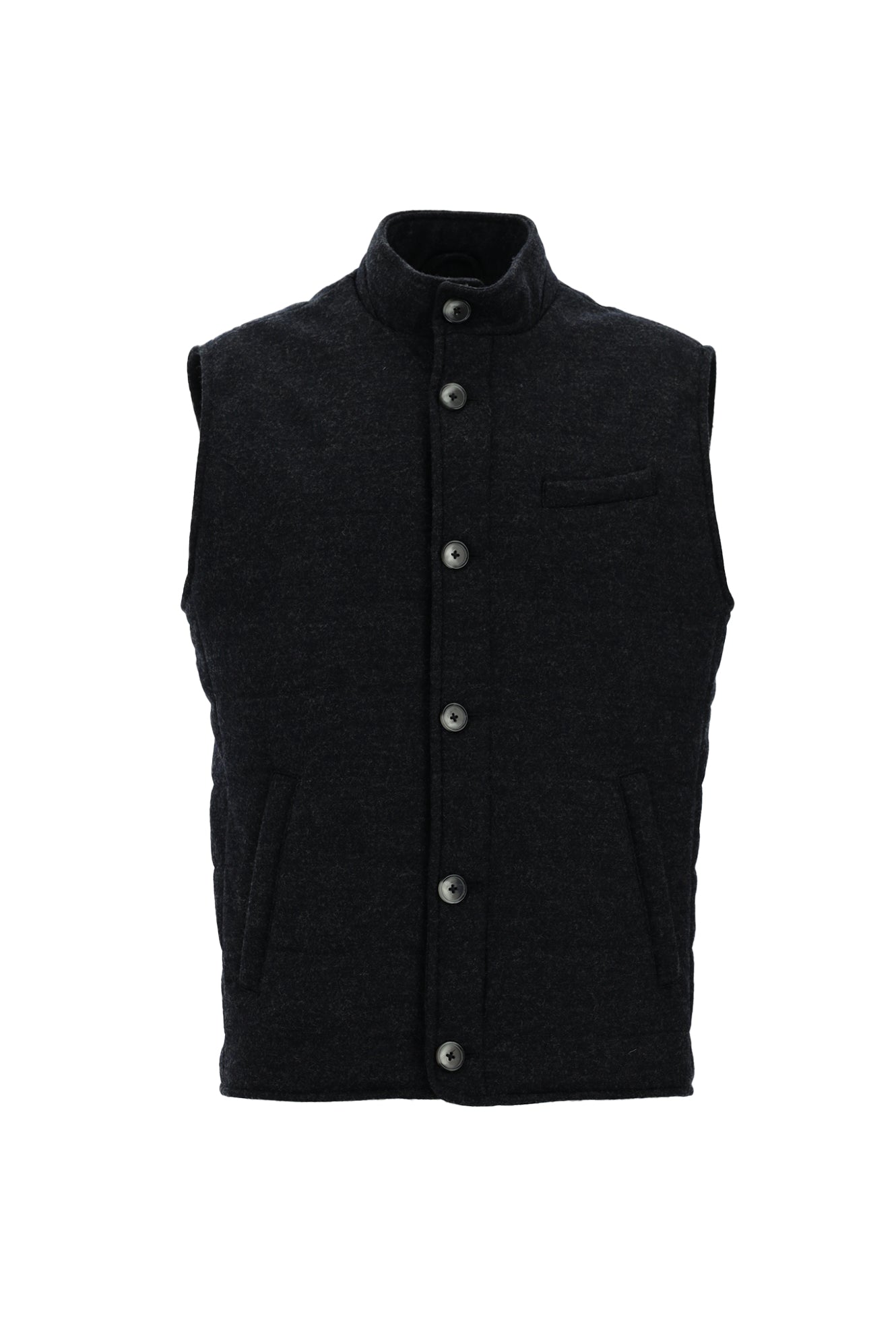 Orta Füme Slim Fit Dar Kesim Yünlü Kapitone Spor Yelek