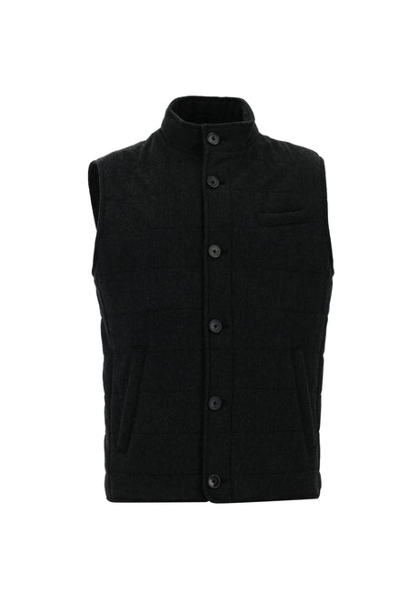 Marengo Slim Fit Dar Kesim Yünlü Kapitone Şişme Yelek