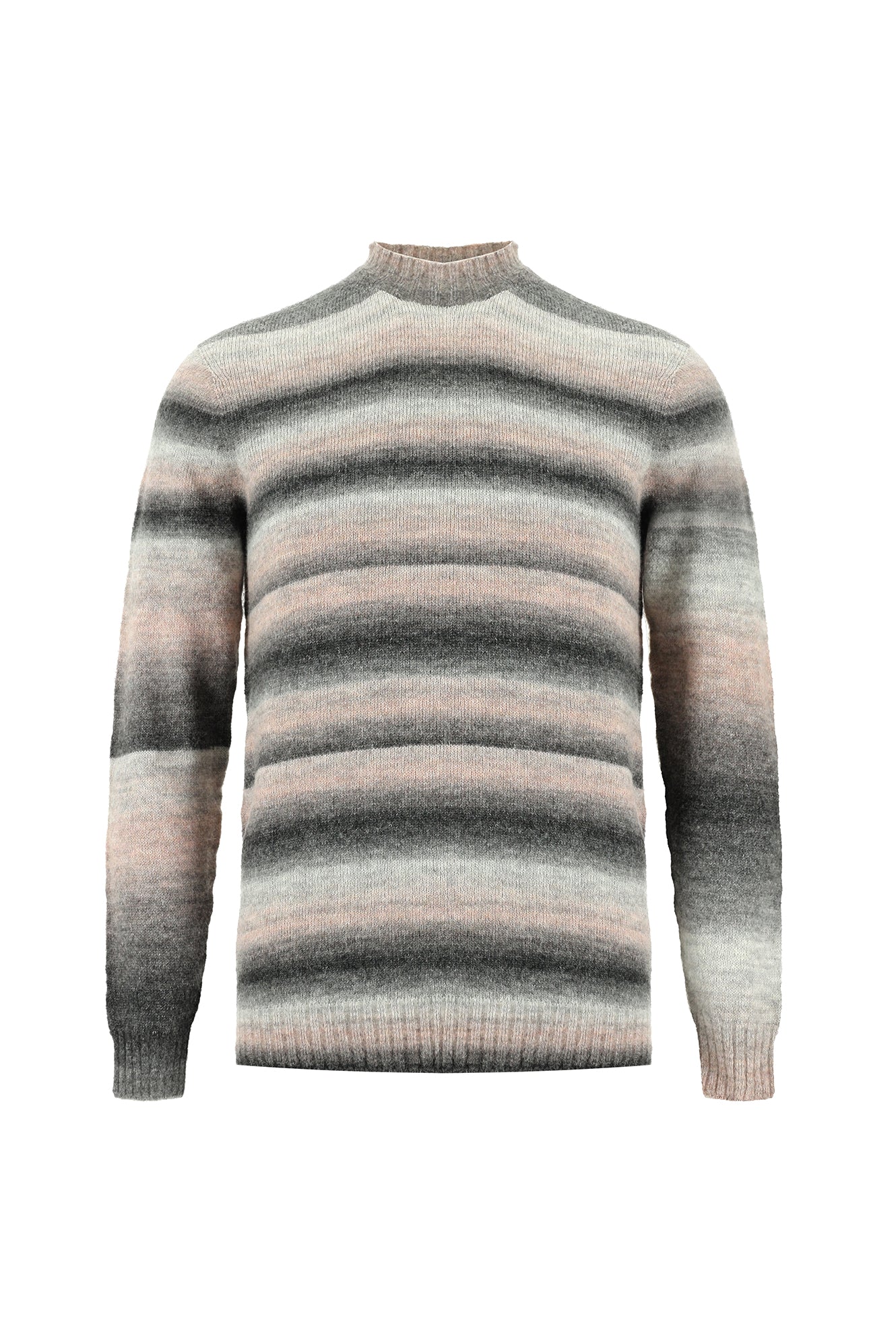 Koyu Bej Yarım Balıkçı Yaka Slim Fit Dar Kesim Dikişsiz Yünlü Triko Kazak