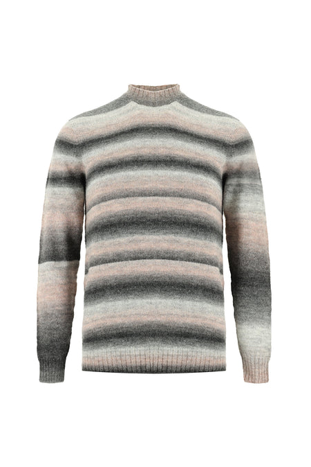 Koyu Bej Yarım Balıkçı Yaka Slim Fit Dar Kesim Dikişsiz Yünlü Triko Kazak