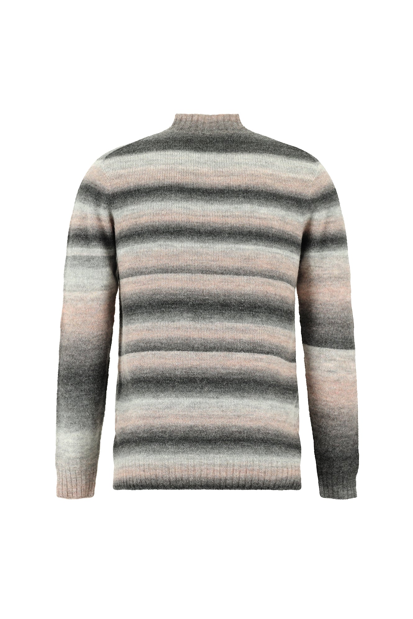 Koyu Bej Yarım Balıkçı Yaka Slim Fit Dar Kesim Dikişsiz Yünlü Triko Kazak