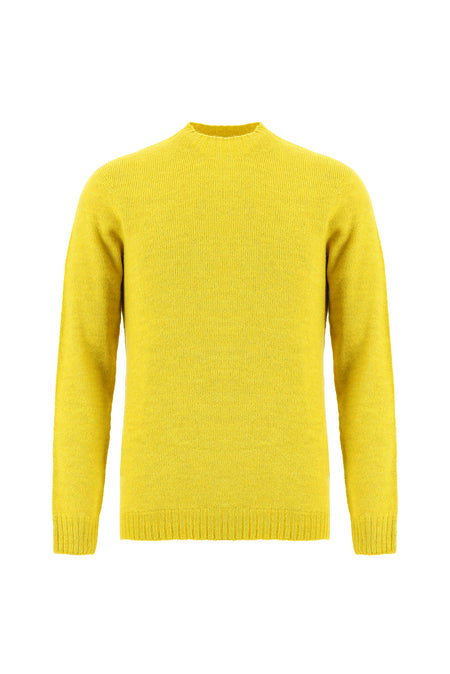 Hardal Yarım Balıkçı Yaka Slim Fit Dar Kesim Dikişsiz Yünlü Triko Kazak