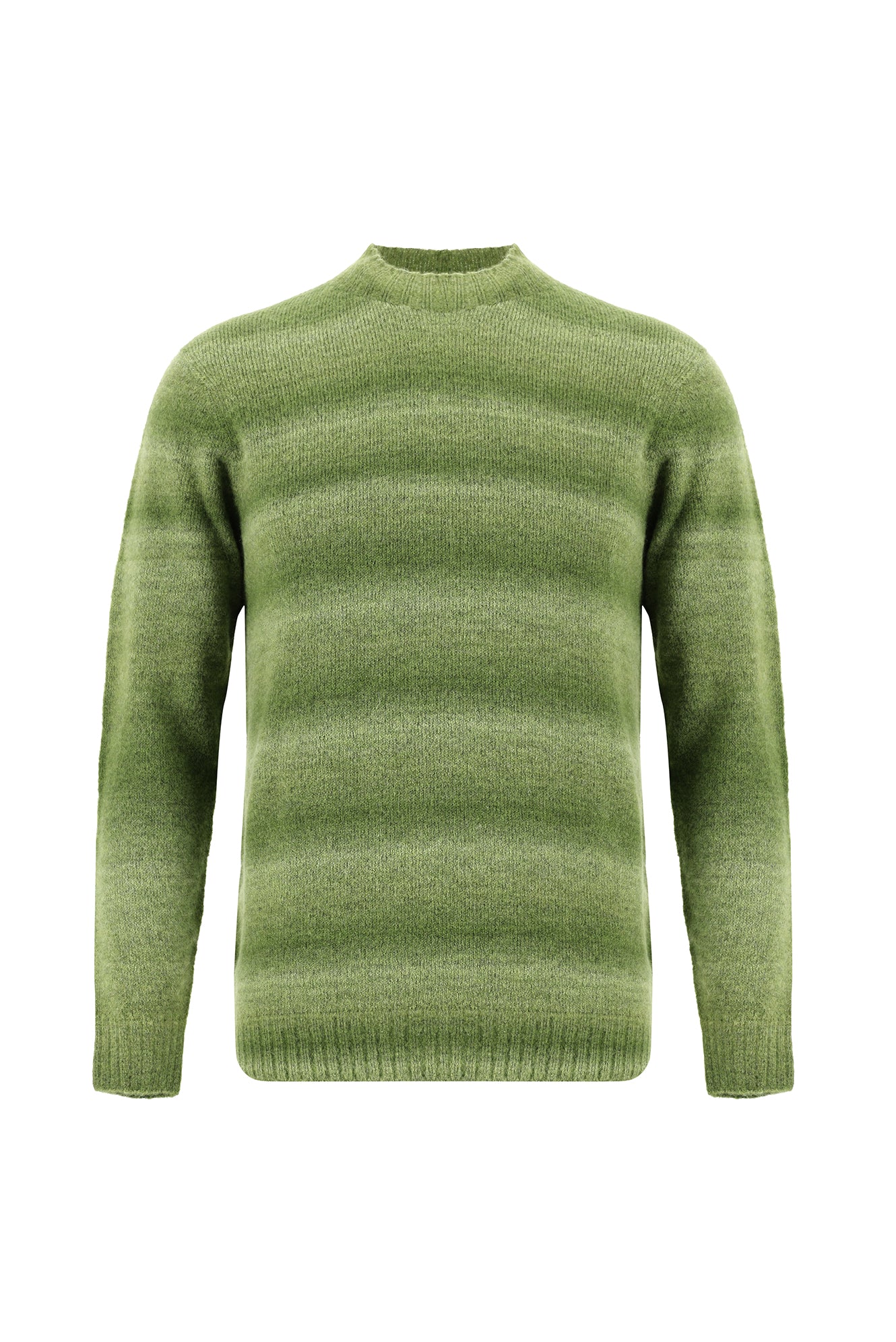 Orman Yeşili Yarım Balıkçı Yaka Slim Fit Dar Kesim Dikişsiz Yünlü Triko Kazak