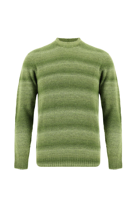 Orman Yeşili Yarım Balıkçı Yaka Slim Fit Dar Kesim Dikişsiz Yünlü Triko Kazak