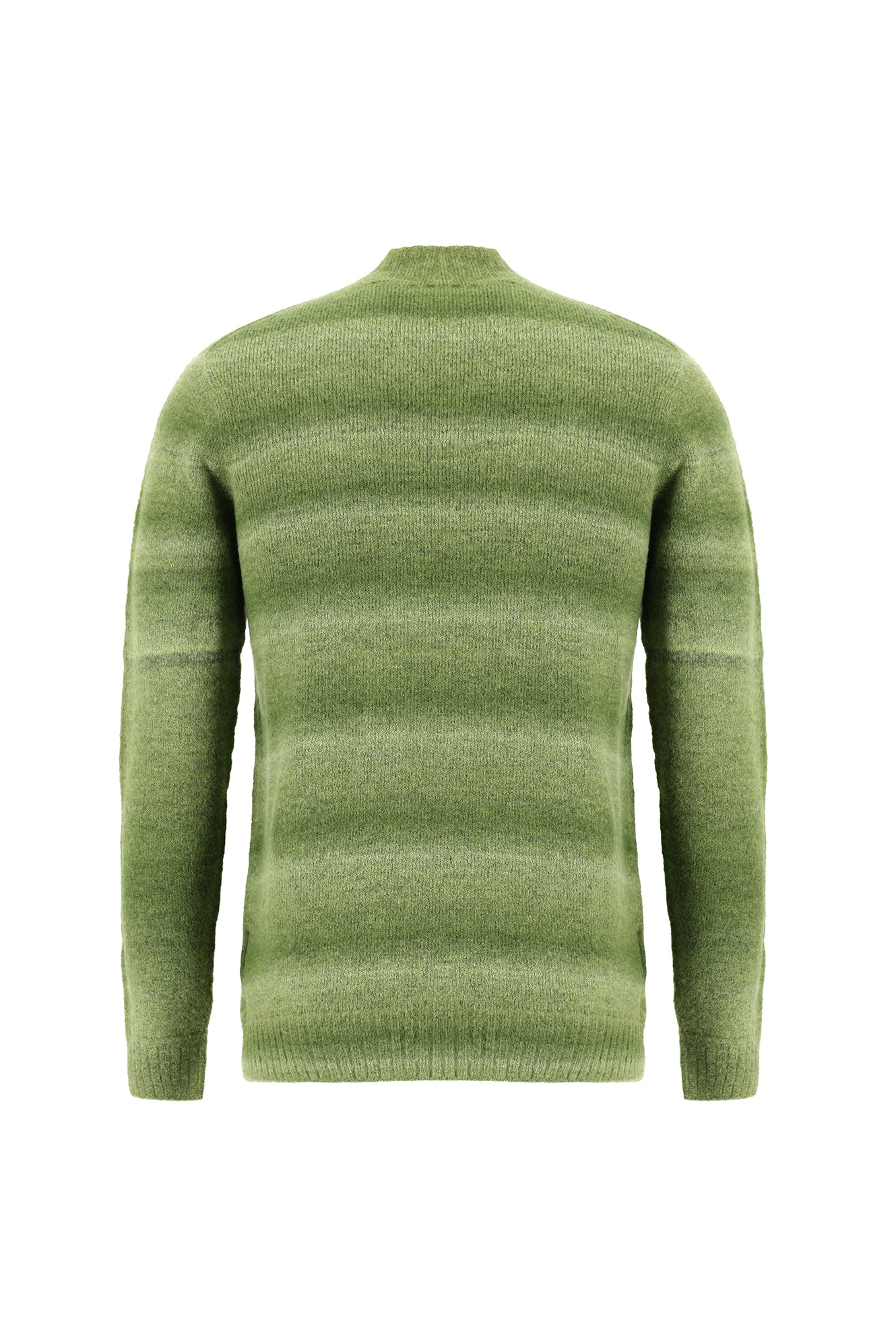 Orman Yeşili Yarım Balıkçı Yaka Slim Fit Dar Kesim Dikişsiz Yünlü Triko Kazak