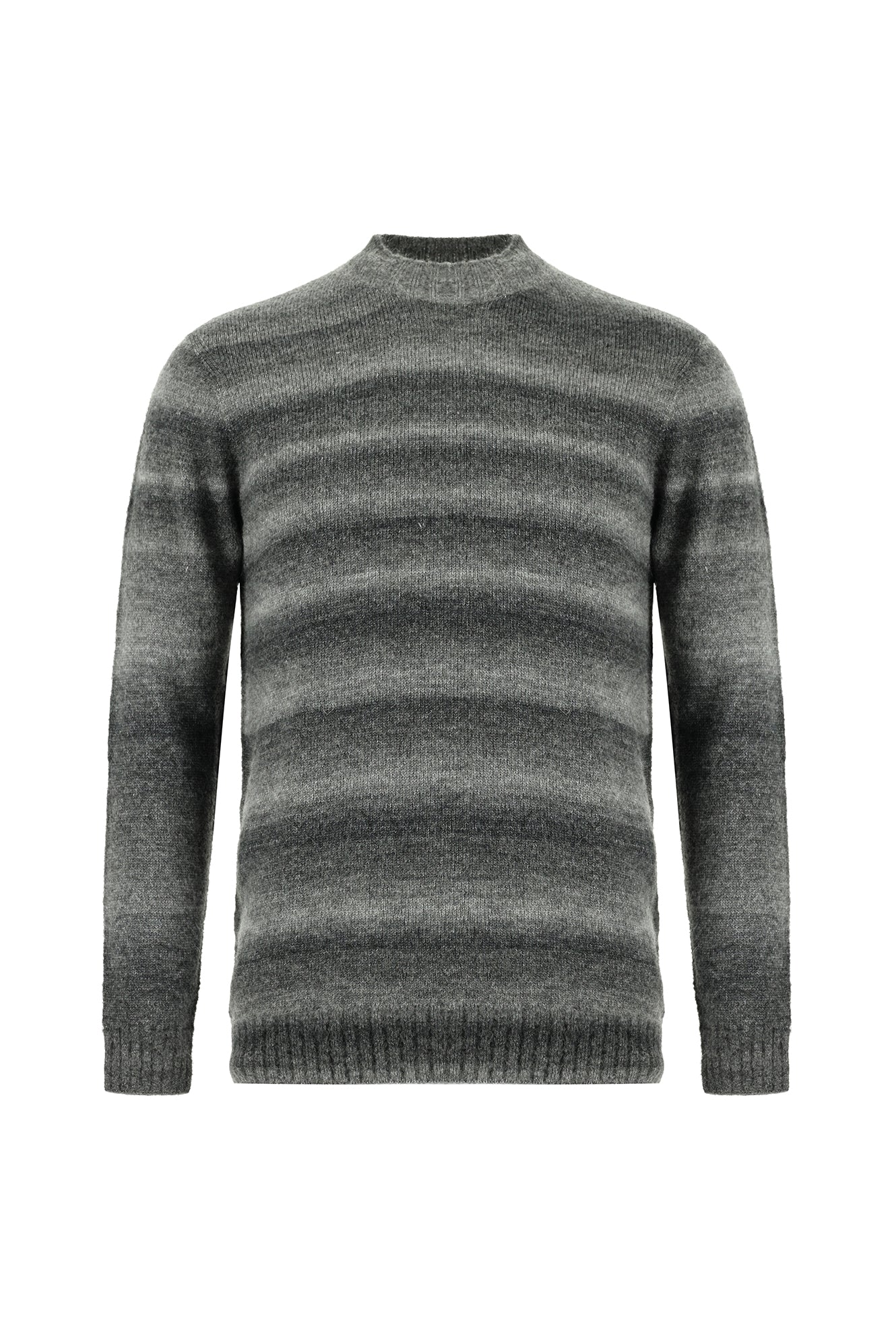 Koyu Antrasit Yarım Balıkçı Yaka Slim Fit Dar Kesim Dikişsiz Yünlü Triko Kazak