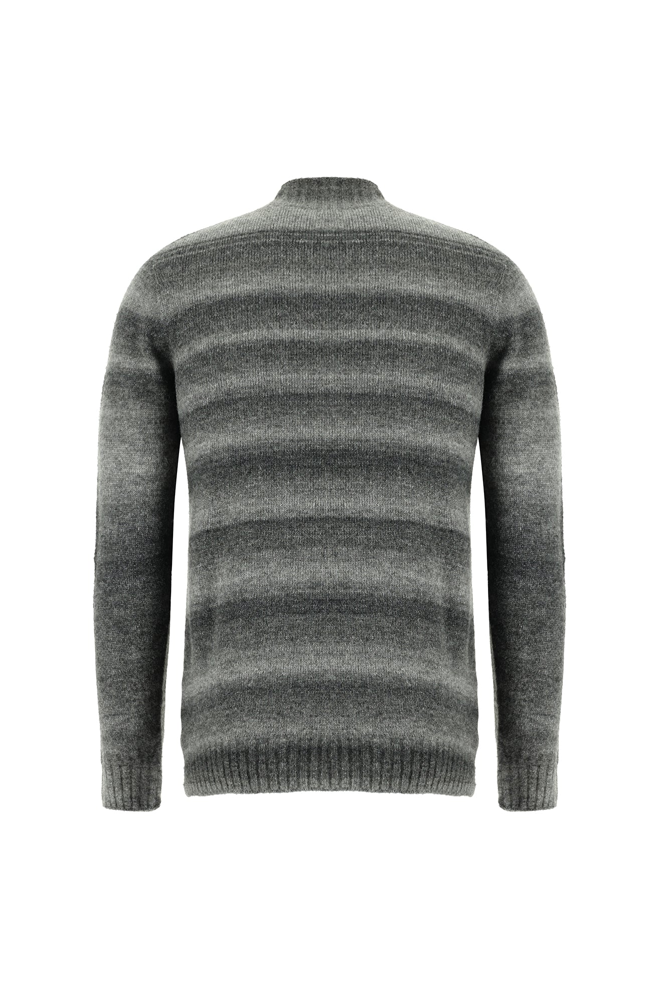 Koyu Antrasit Yarım Balıkçı Yaka Slim Fit Dar Kesim Dikişsiz Yünlü Triko Kazak