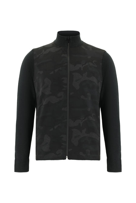 Koyu Antrasit Melanj Pamuklu Fermuarlı Triko Hırka