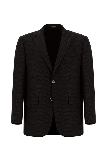 Koyu Bordo Relaxed Fit Rahat Kesim Klasik Desenli Yünlü Ceket