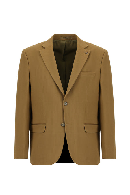Taba Relaxed Fit Rahat Kesim Yünlü Kaşmirli Klasik Ceket