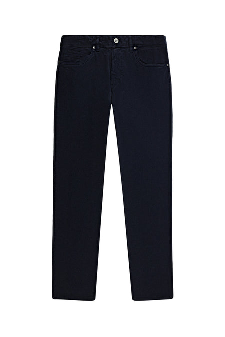 Koyu Lacivert Slim Fit Dar Kesim Likralı Kanvas / Chino Pantolon