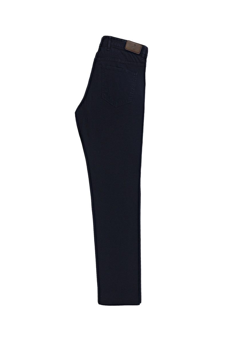 Koyu Lacivert Slim Fit Dar Kesim Likralı Kanvas / Chino Pantolon