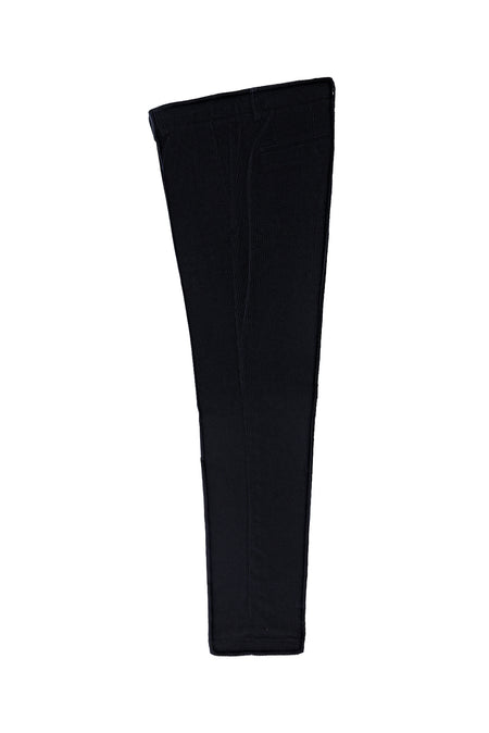 Koyu Lacivert Regular Fit Likralı Kadife Pantolon