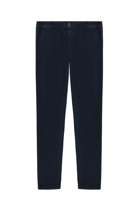 Koyu Lacivert Regular Fit Likralı Kanvas / Chino Pantolon