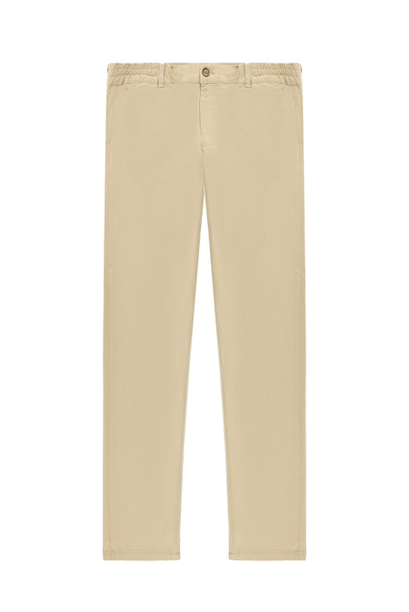 Orta Bej Regular Fit Likralı Kanvas / Chino Pantolon