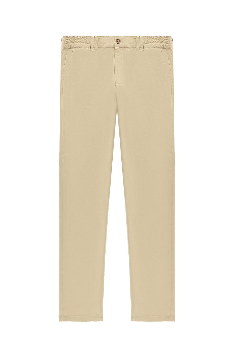 Orta Bej Regular Fit Likralı Kanvas / Chino Pantolon