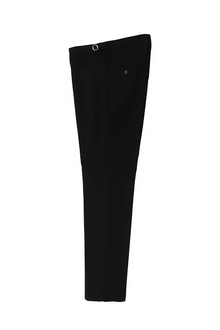 Siyah Slim Fit Dar Kesim Likralı Tokalı Kanvas / Chino Pantolon