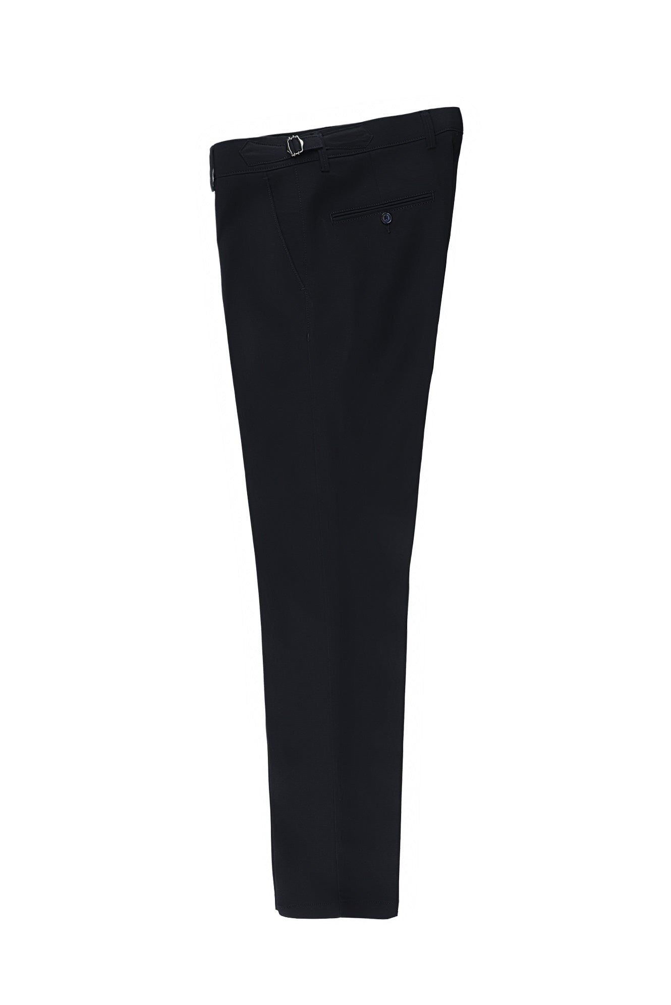 Koyu Lacivert Slim Fit Dar Kesim Likralı Tokalı Kanvas / Chino Pantolon