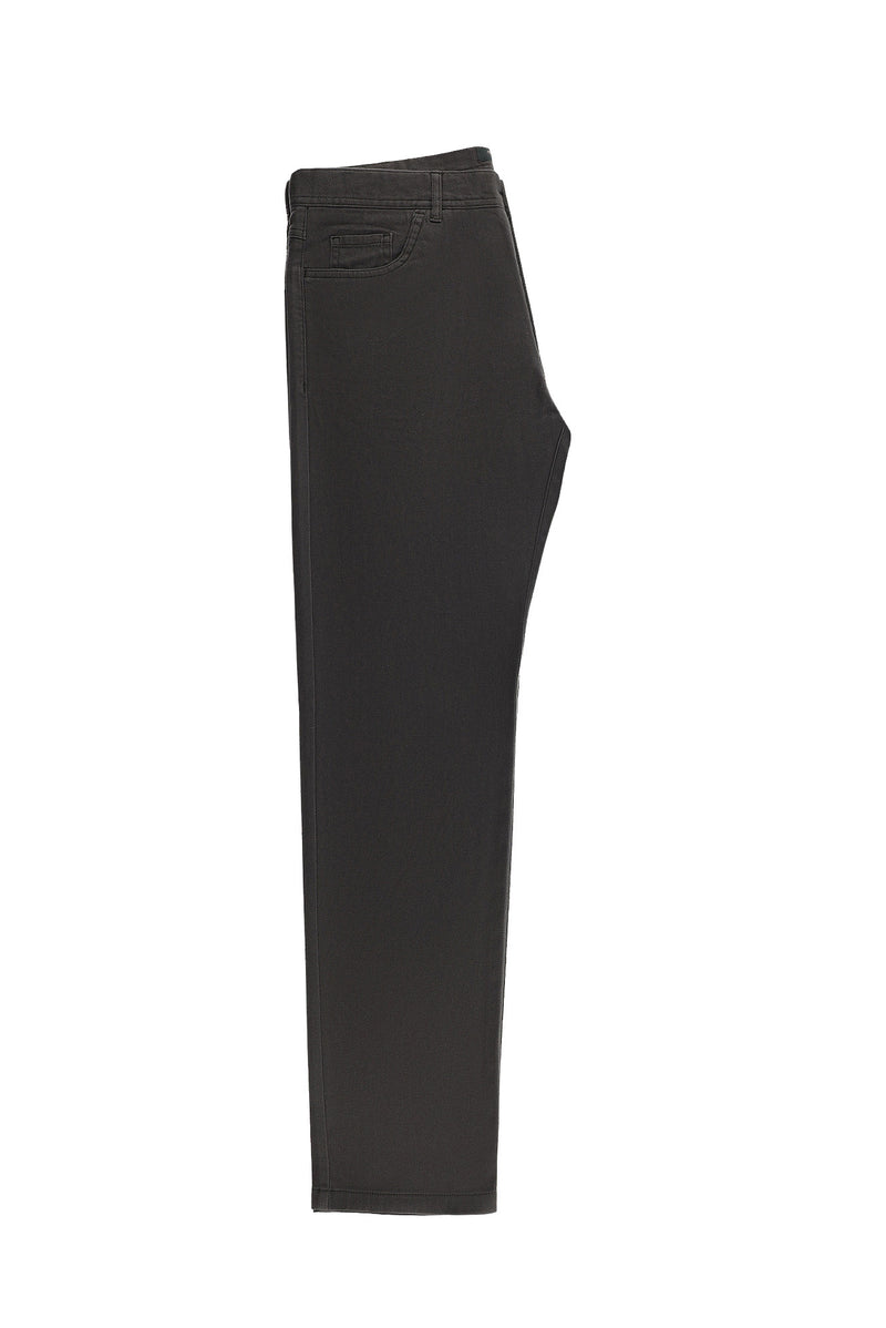 Koyu Kahve Regular Fit Desenli Likralı Kanvas / Chino Pantolon