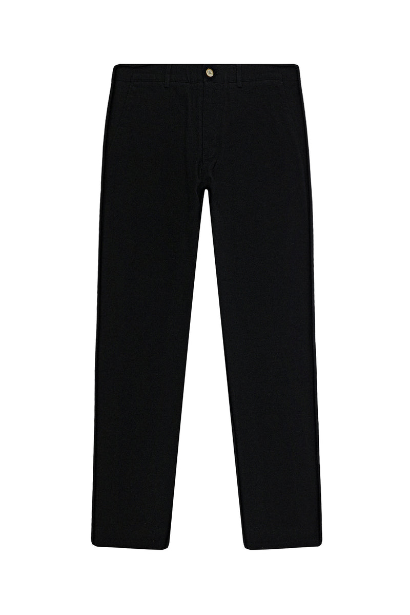 Siyah Regular Fit Likralı Kanvas / Chino Pantolon