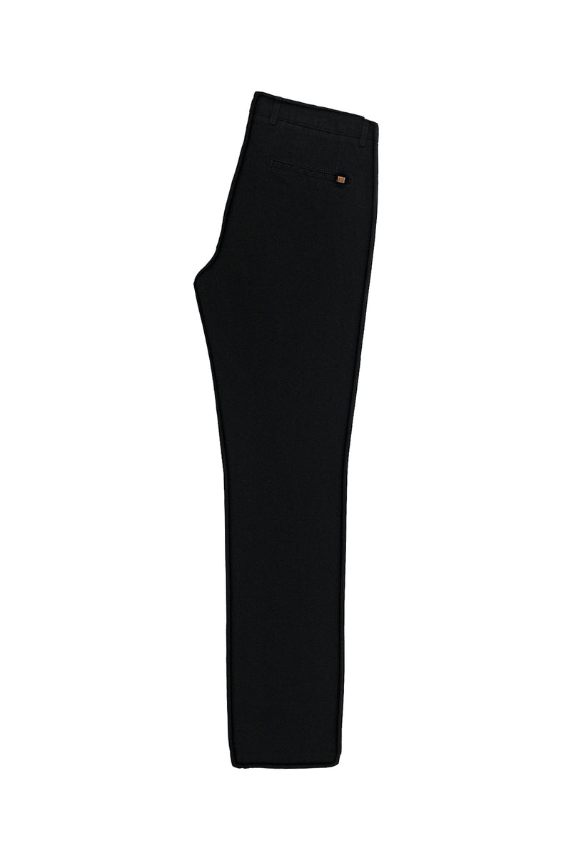 Siyah Regular Fit Likralı Kanvas / Chino Pantolon