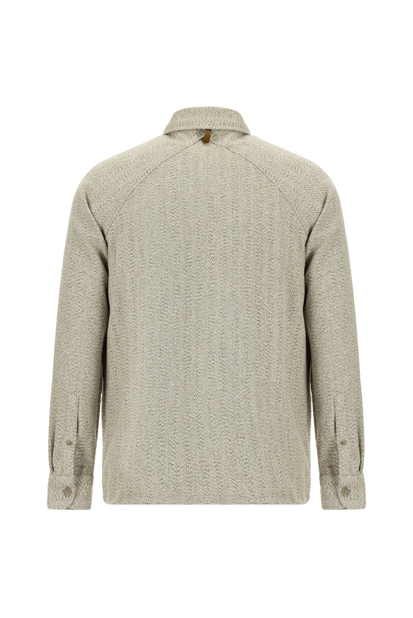 Açık Vizon Uzun Kol Oversize Desenli Pamuklu Oduncu Gömlek