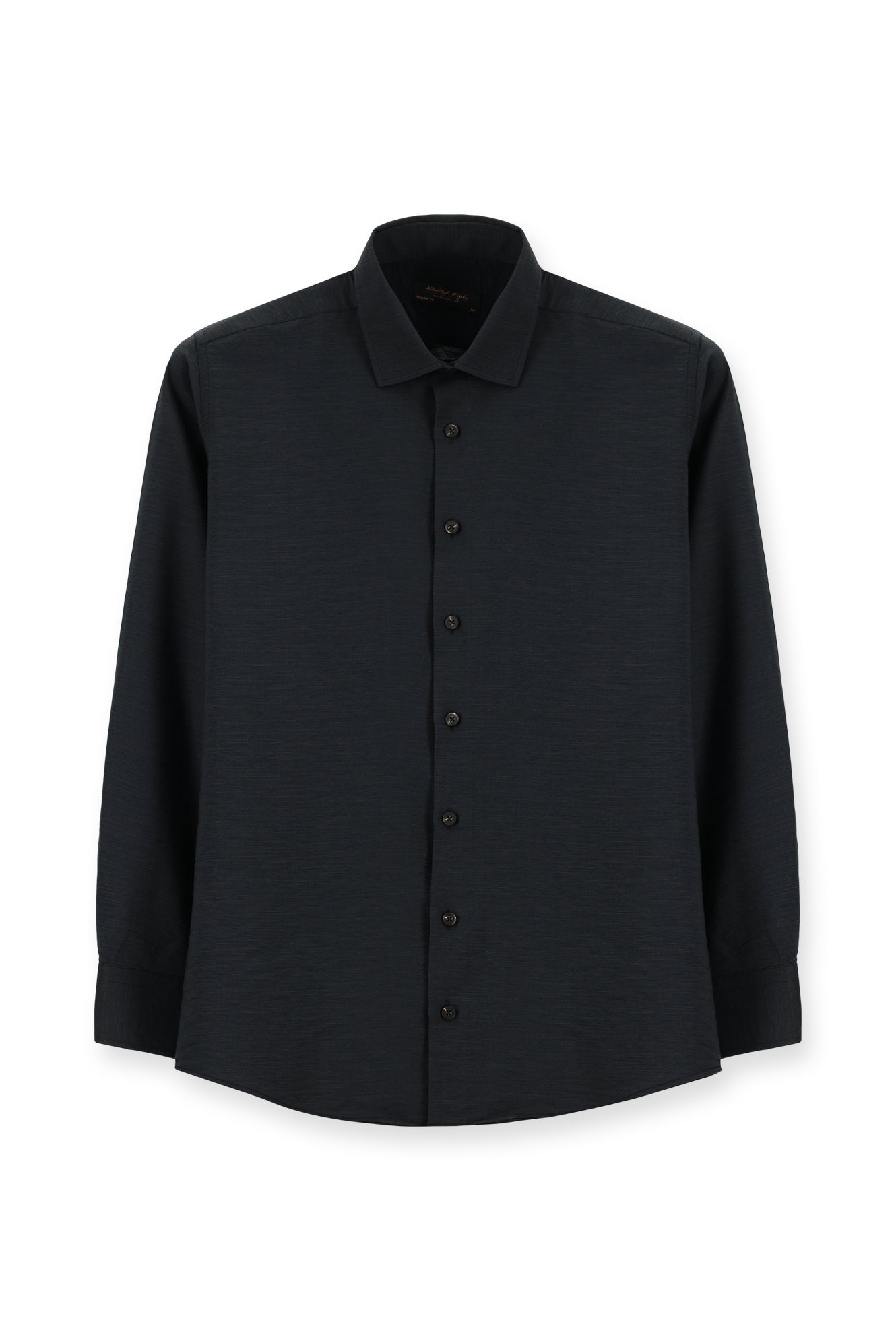 Siyah Uzun Kol Regular Fit Pamuklu Gömlek