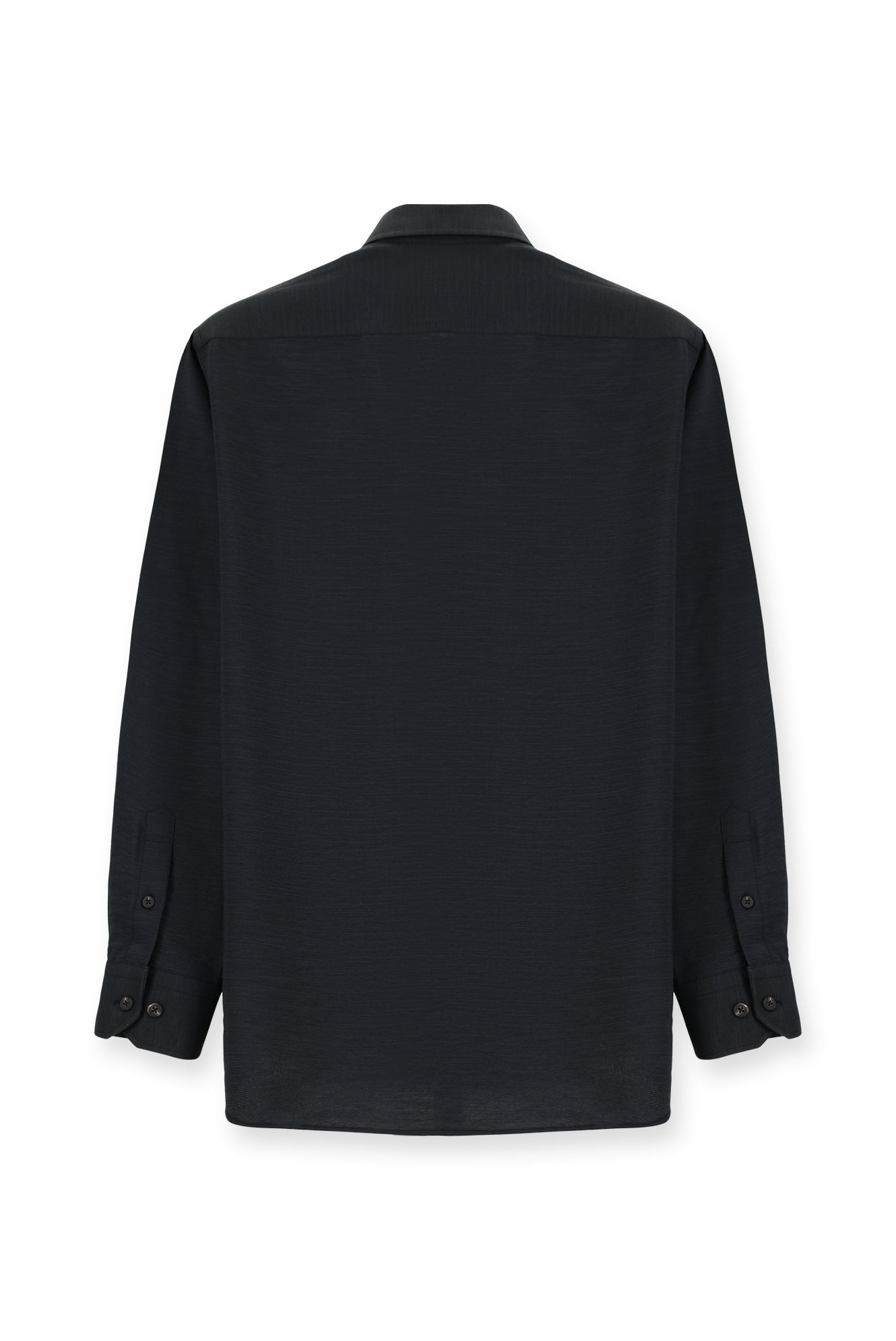 Siyah Uzun Kol Regular Fit Pamuklu Gömlek