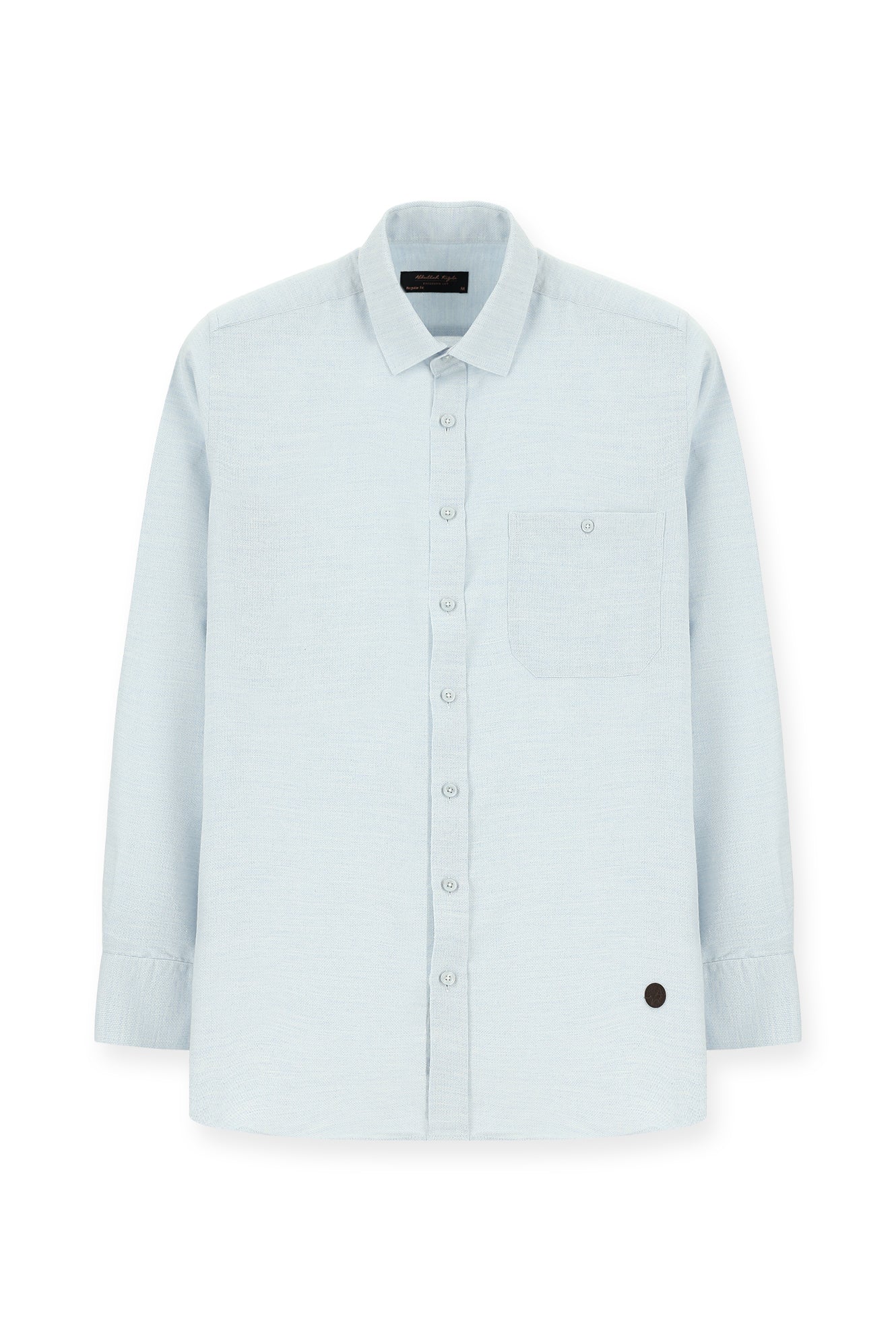 Açık Mavi Uzun Kol Regular Fit Desenli Oduncu Pamuklu Gömlek