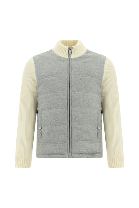 Orta Gri İtalyan Yünlü Spor Mont