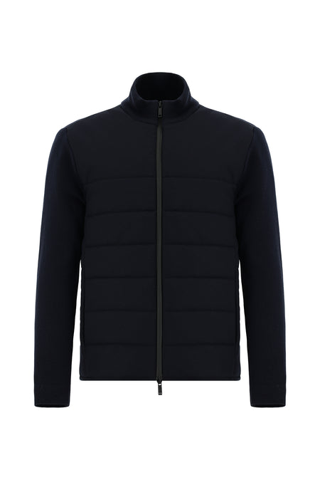 Koyu Lacivert Spor Kapitone Bomber Ceket Mont