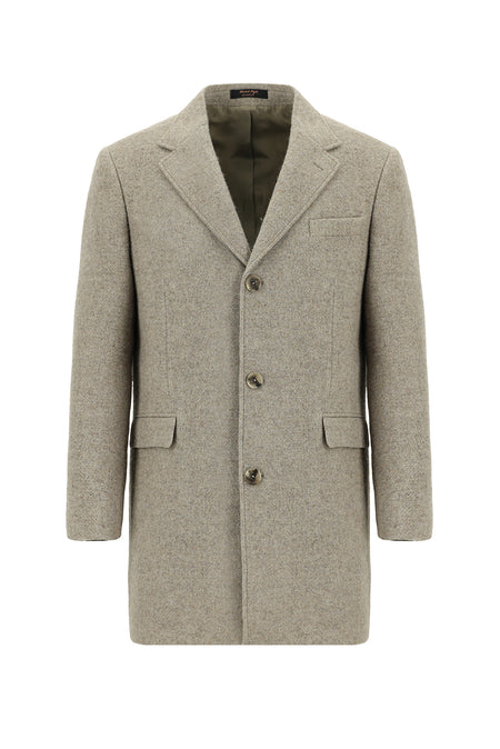 Orta Vizon Slim Fit Dar Kesim Yün Palto