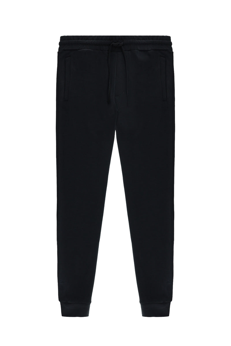 Siyah Regular Fit Likralı Sweatpant / Eşofman Altı