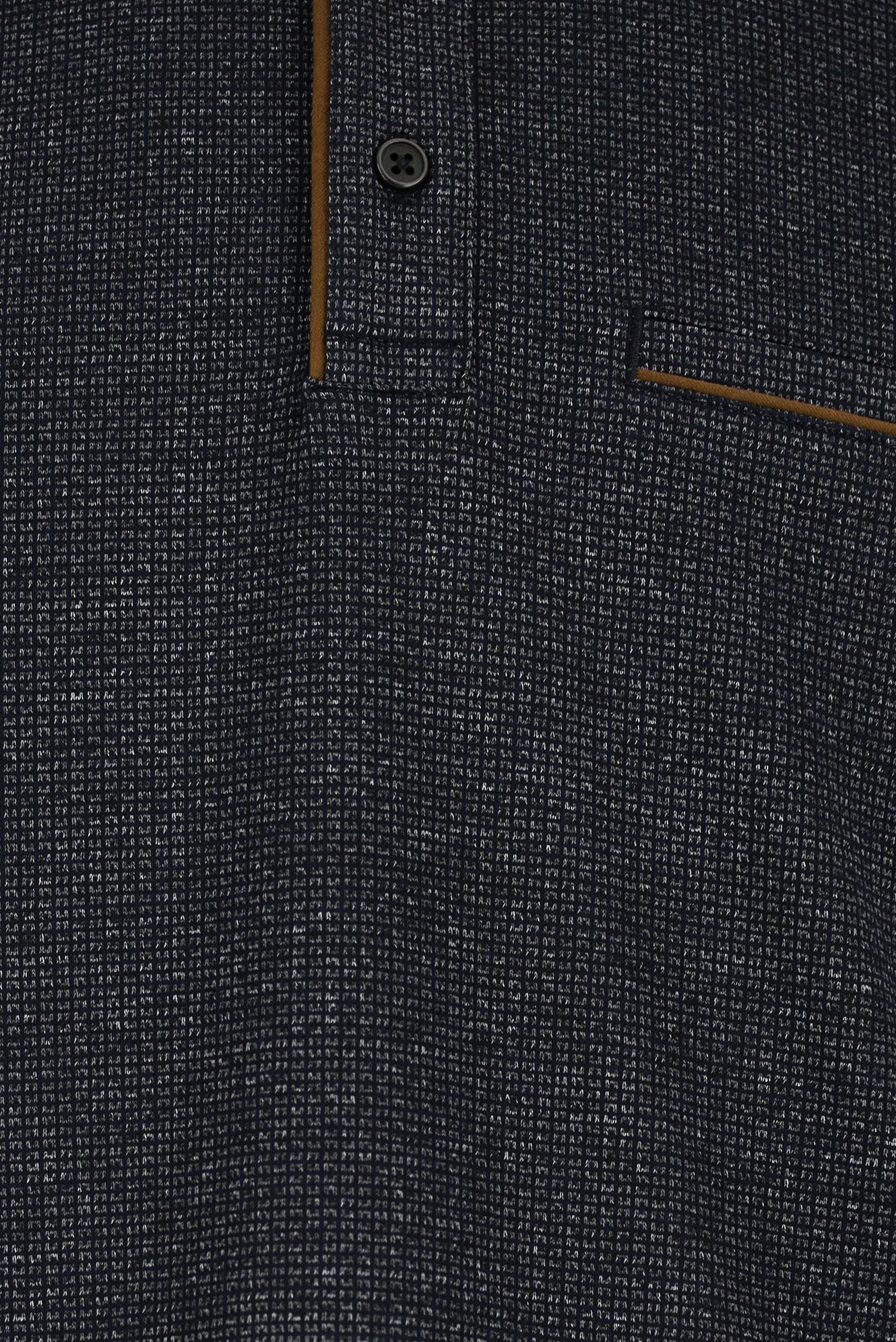 Koyu Lacivert Polo Yaka Regular Fit Desenli Sweatshirt