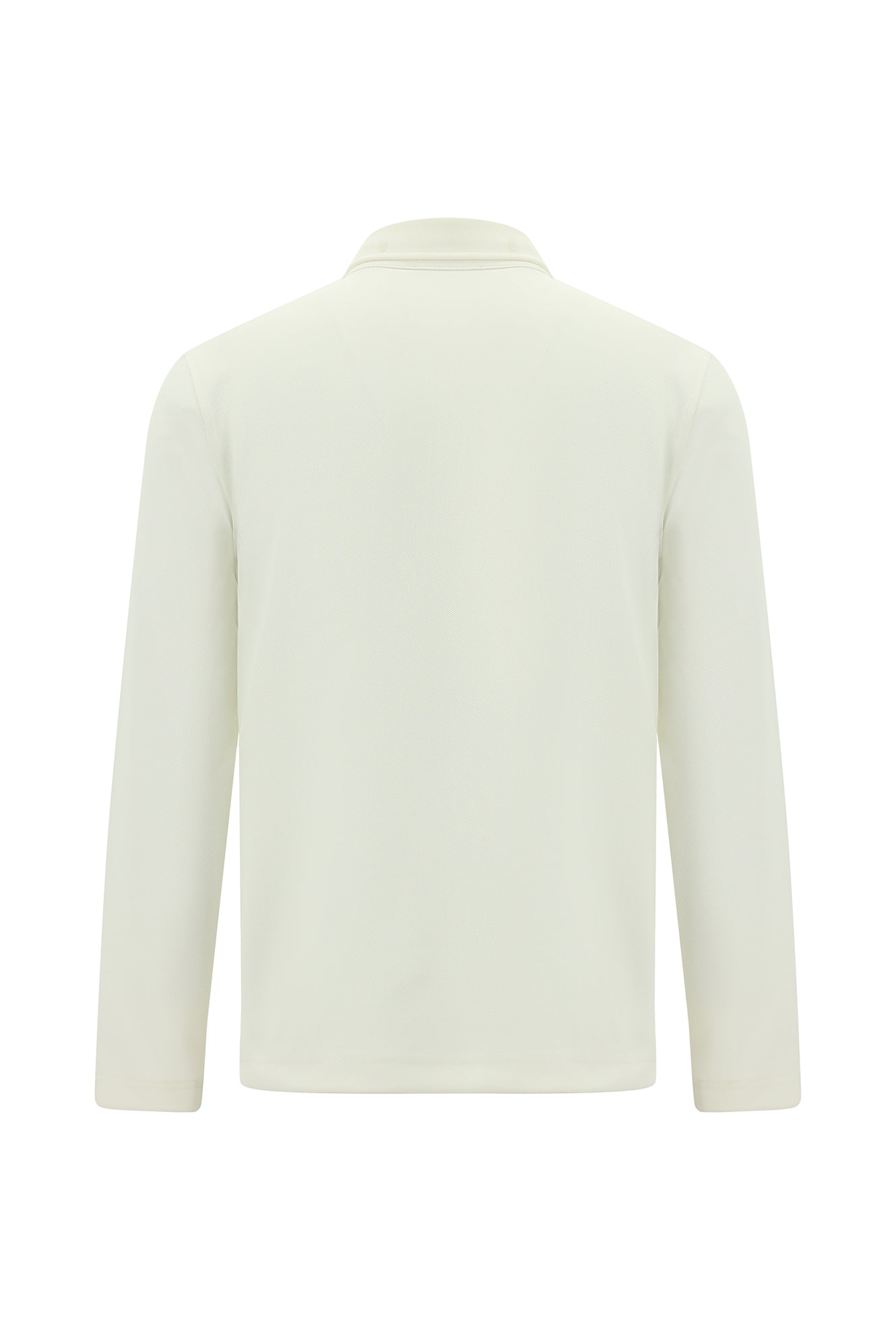 Kırık Beyaz Polo Yaka Regular Fit Desenli Sweatshirt