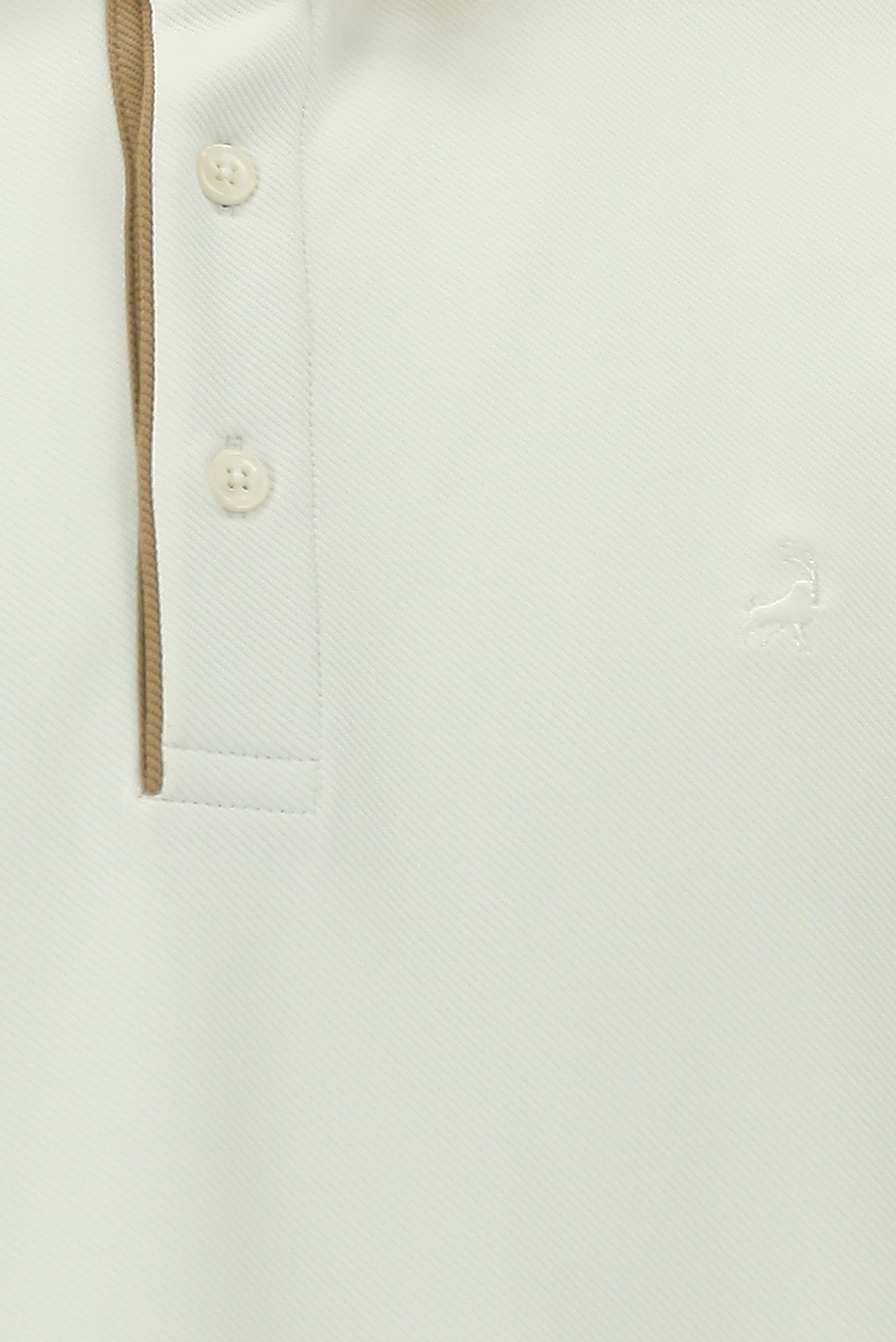 Kırık Beyaz Polo Yaka Regular Fit Desenli Sweatshirt