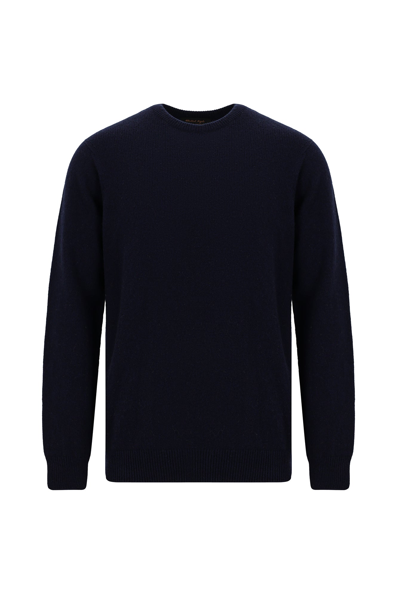 Koyu Lacivert Bisiklet Yaka Regular Fit Desenli Yünlü Triko Kazak