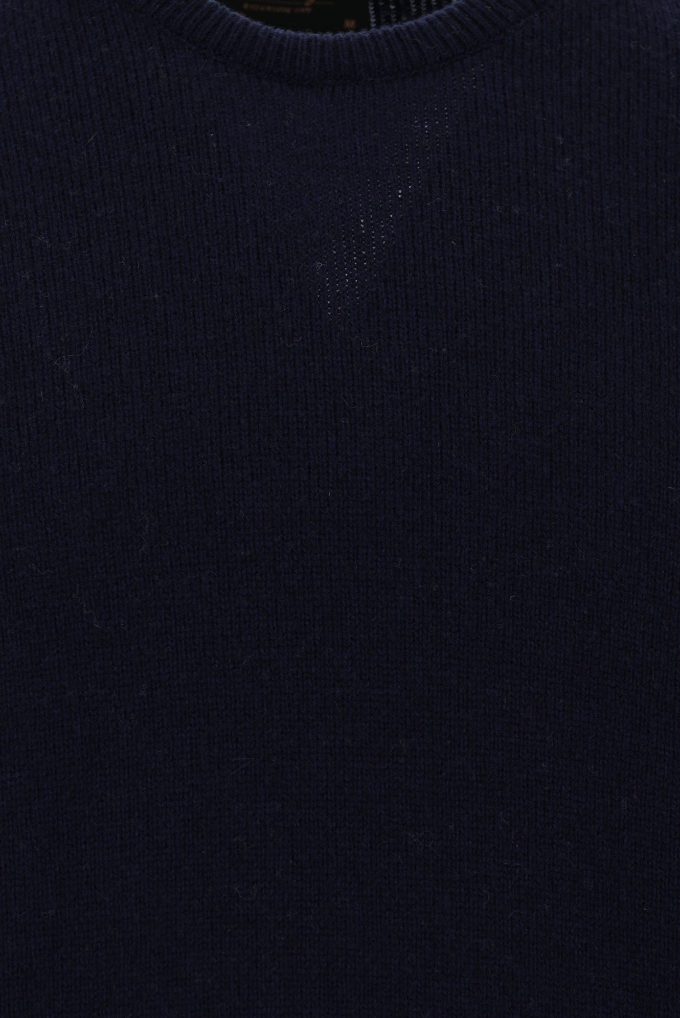 Koyu Lacivert Bisiklet Yaka Regular Fit Desenli Yünlü Triko Kazak