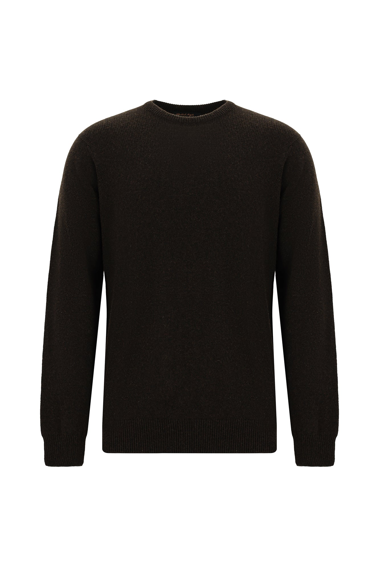 Koyu Kahve Bisiklet Yaka Regular Fit Desenli Yünlü Triko Kazak