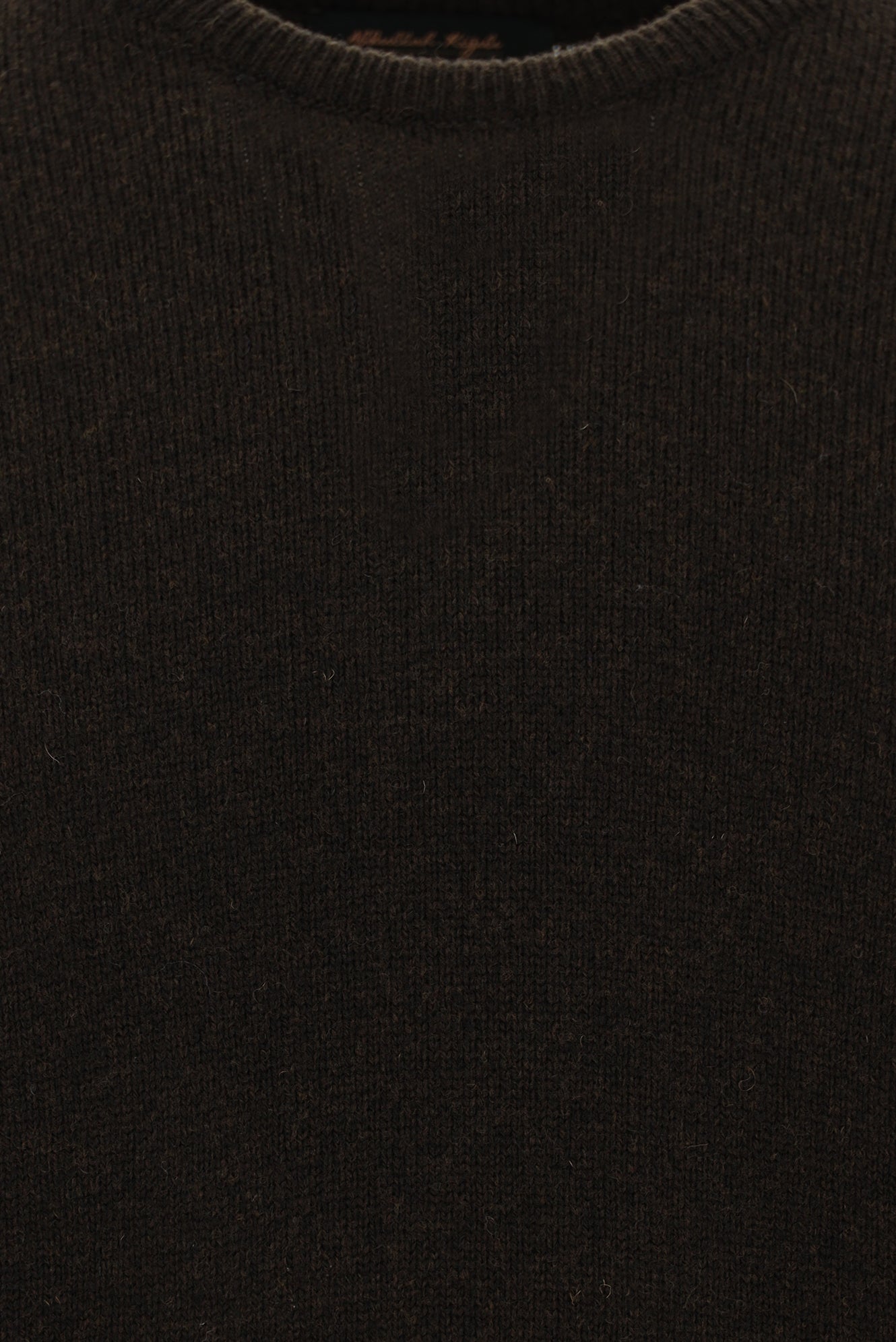 Koyu Kahve Bisiklet Yaka Regular Fit Desenli Yünlü Triko Kazak