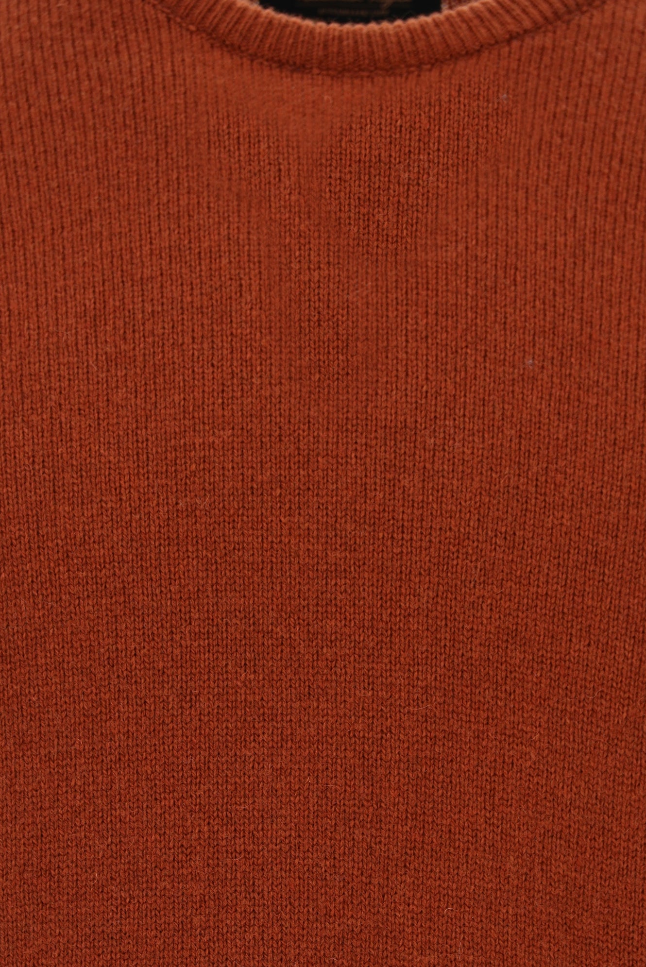 Kiremit Bisiklet Yaka Regular Fit Desenli Yünlü Triko Kazak