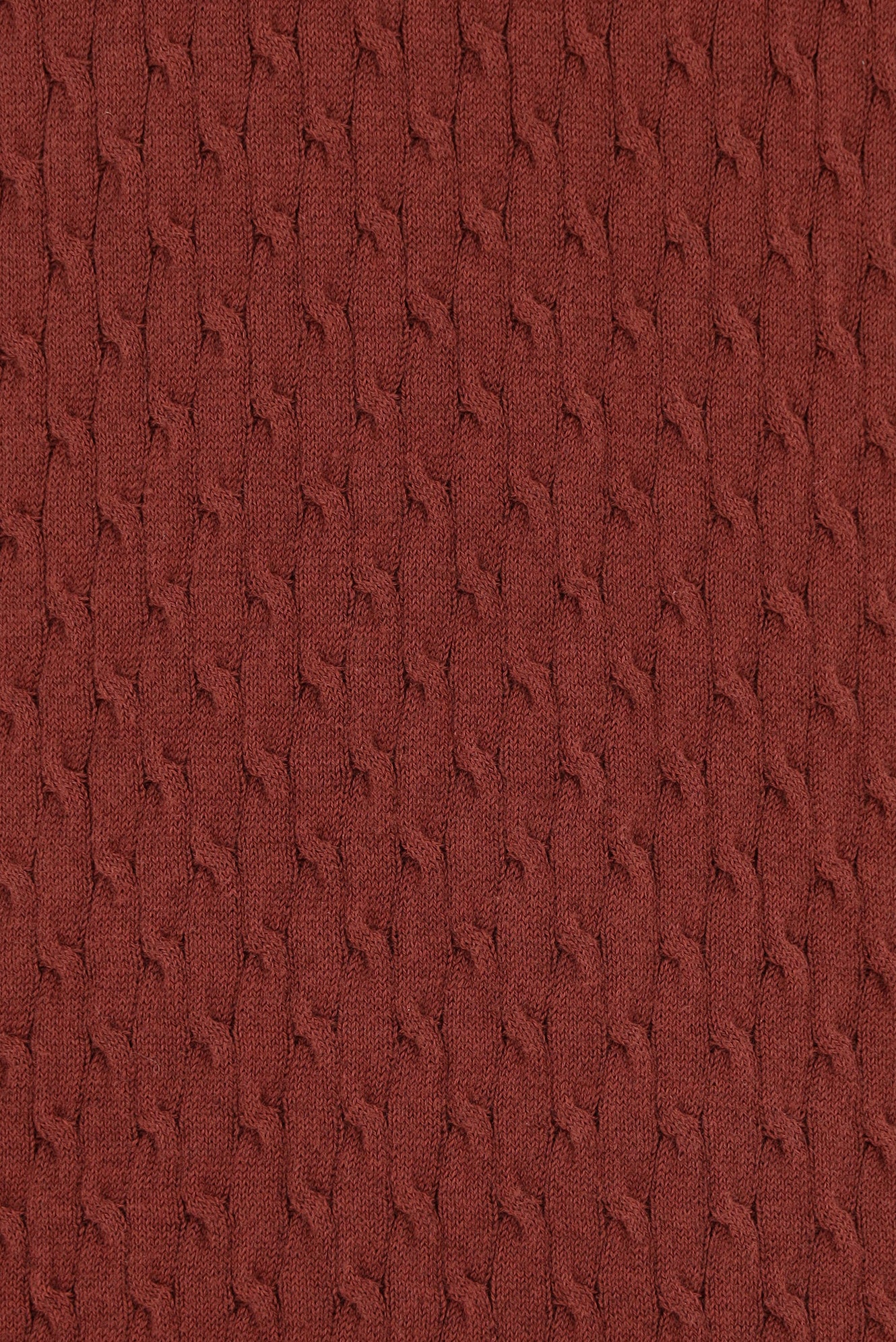 Kiremit Bisiklet Yaka Slim Fit Dar Kesim Desenli Pamuklu Kaşmirli Triko Kazak