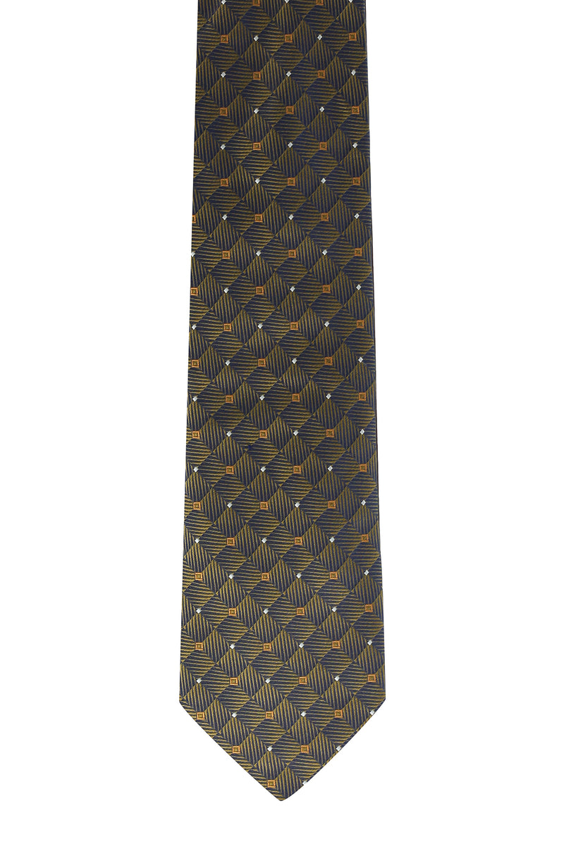 Orta Kahve Desenli İtalyan Kravat