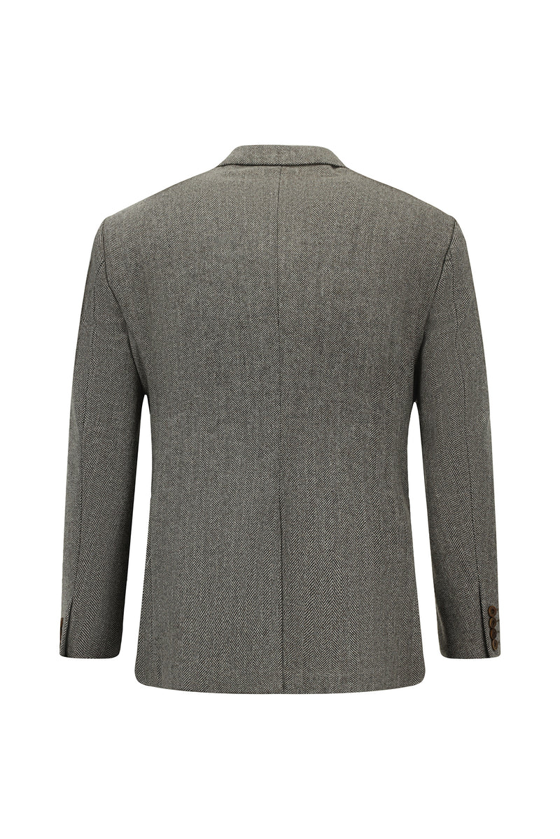 Açık Kahve  Regular Fit Desenli Yünlü Kruvaze Ceket